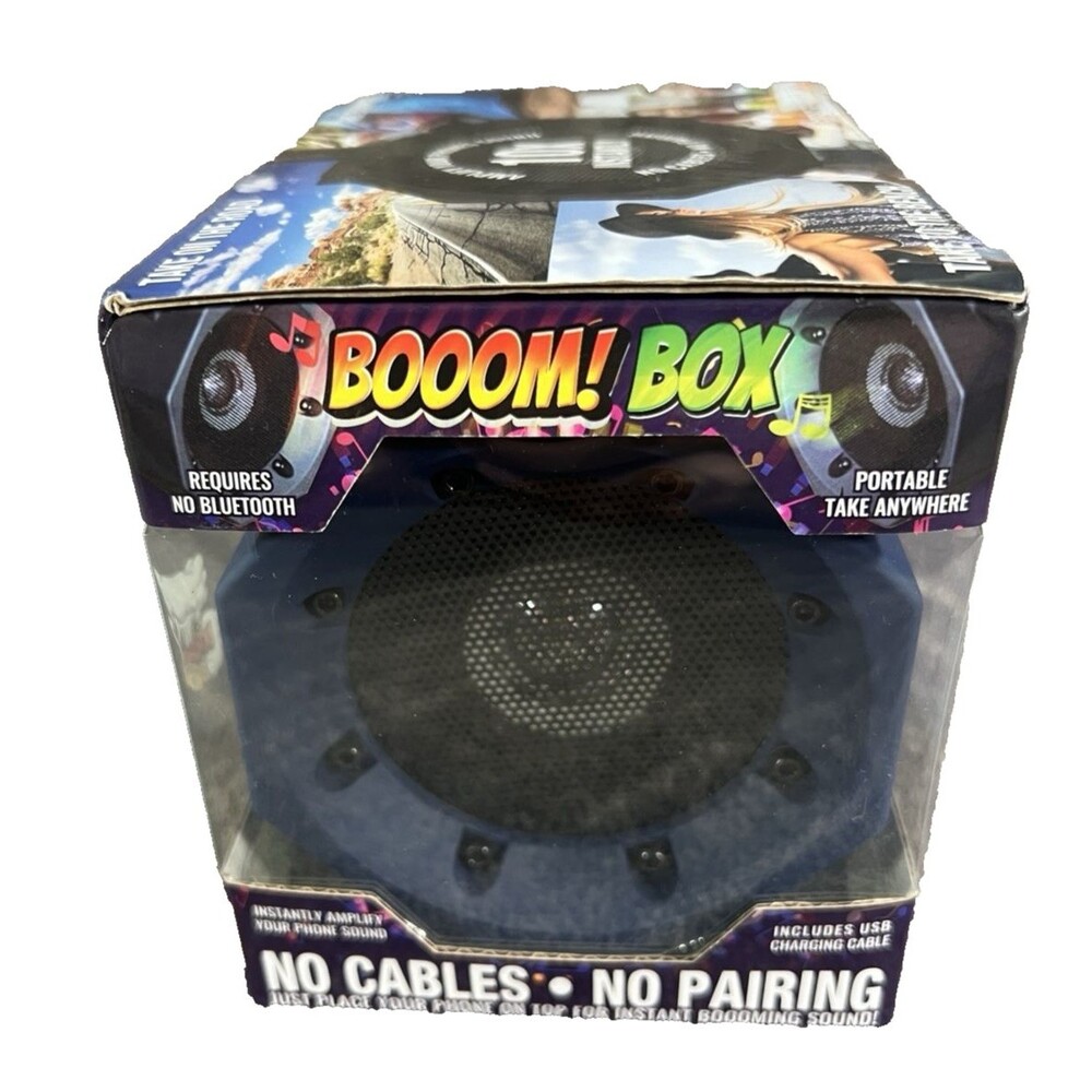 Booom Box Nicole Brayden Gifts Phone Volume Amplifier Sound Booster NEW Navy